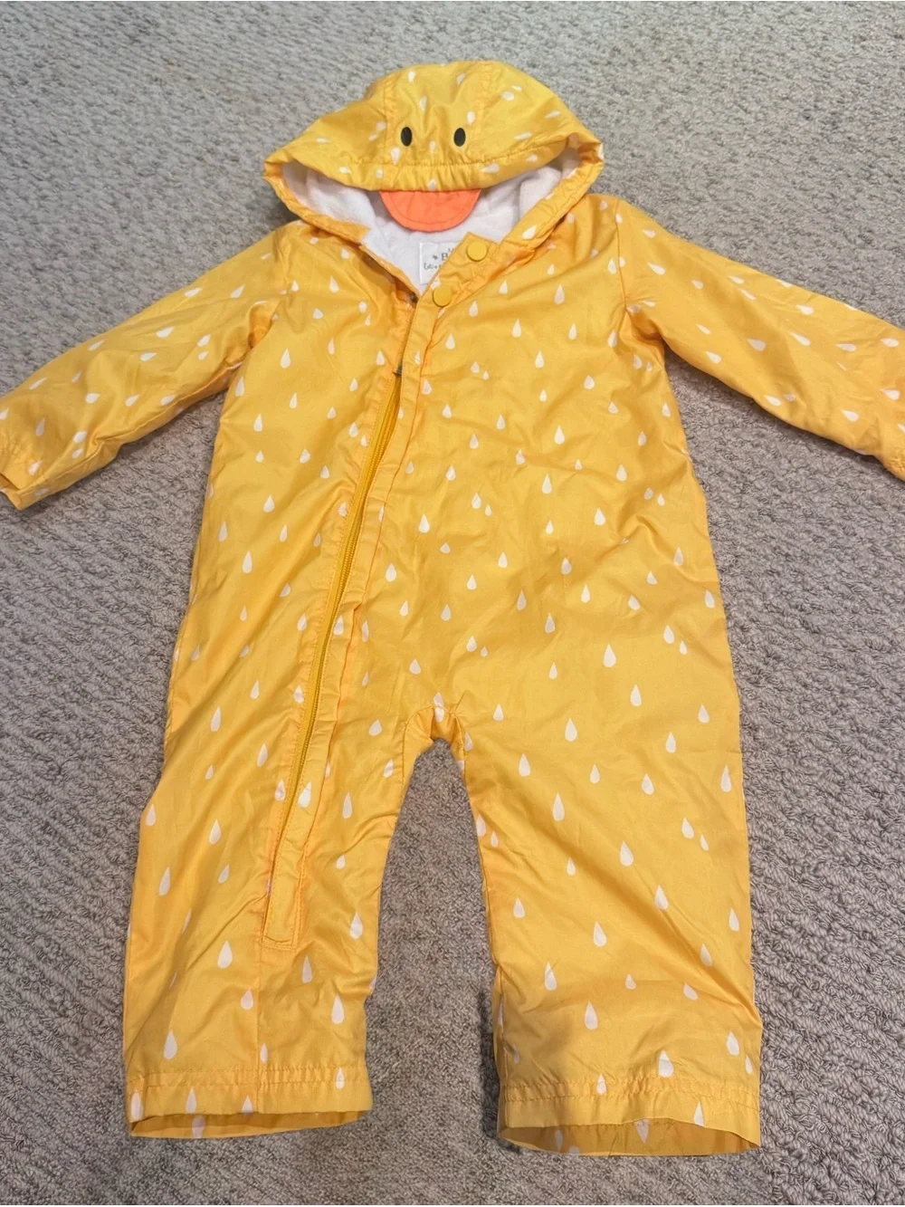 M&S Baby Yellow Duck Rain Suit / Puddle Suit – 12–18 Months